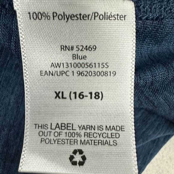 Athletic Works Size XL V-Neck Blue T-Shirt 100% Recycled Polyester - Picture 4 of 5